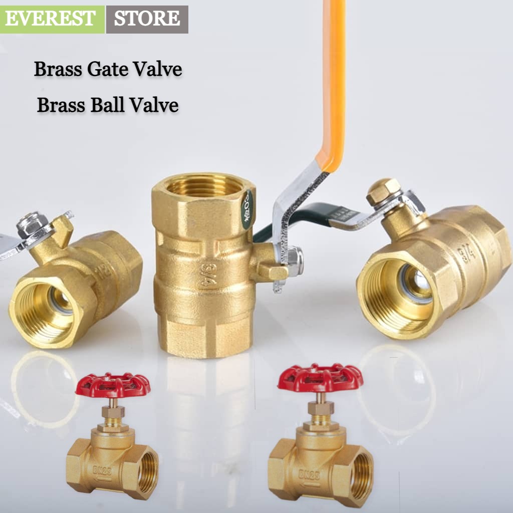 Brass Gate Valve / Ball Valve Water Switch Heavy Duty 1/2 , 3/4 ...