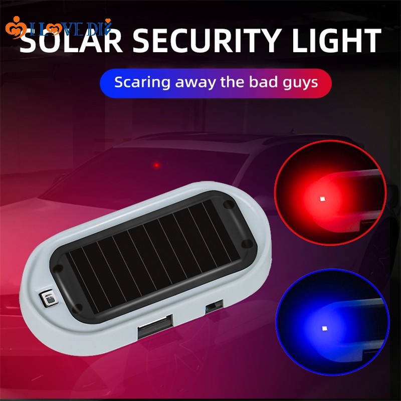 Car Security Warning Light/ Solar Powered Simulated Alarm/ Wireless Antitheft Caution Lamp/ LED