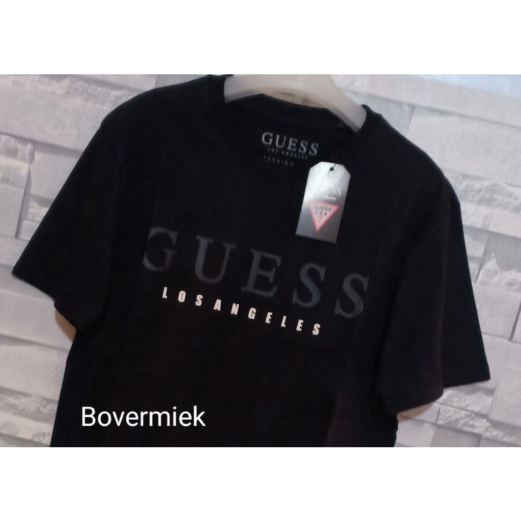 HITAM Guess The Latest Black LA FONT T Shirt Shopee Philippines