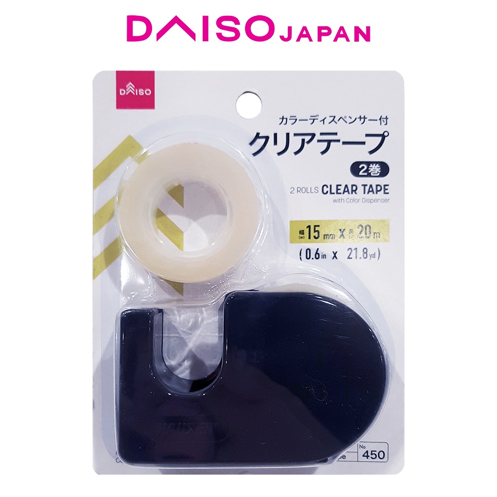 Daiso Clear Tape With Black Dispenser 2 Rolls Shopee Philippines
