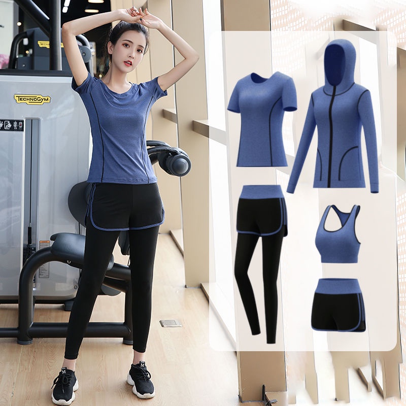 5pcs Yoga Clothing Suit Set Tracksuit Running Gym Winter Fitness Clothing  Womens