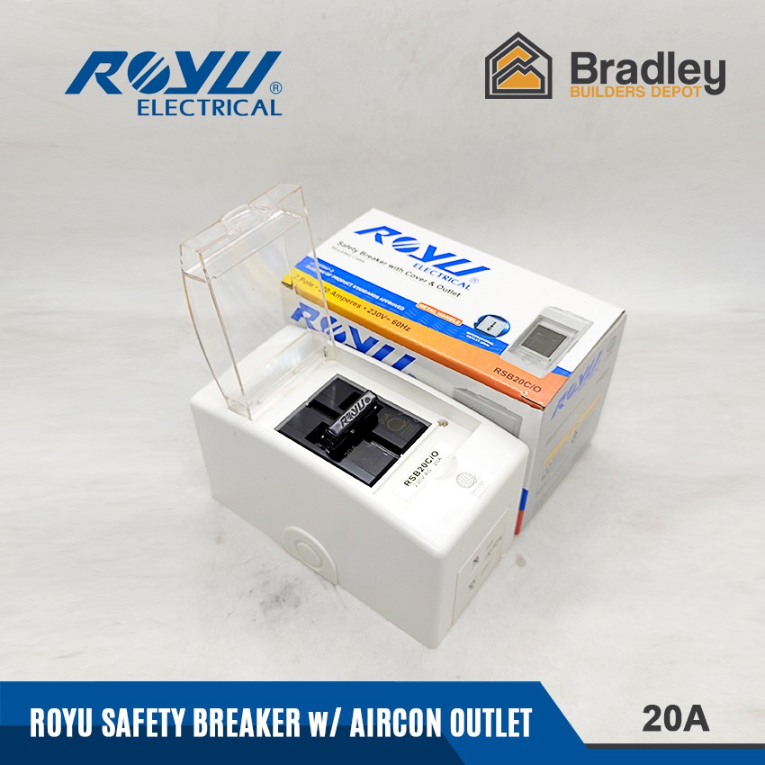 Royu Safety Breaker with Cover and Outlet 20A (For Air-conditioning ...