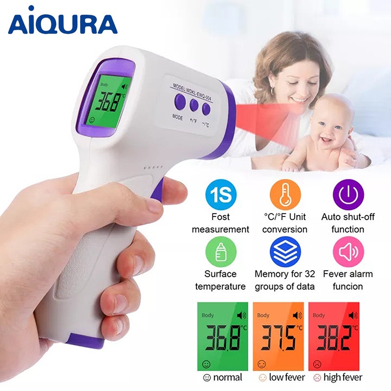 AiQURA Infrared Forehead Thermometer For Adults/ Children LCD Non ...