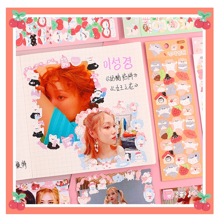 6/8/12pcs Kawaii Stickers Kpop Idol Album Sticker DIY Toploader Card ...