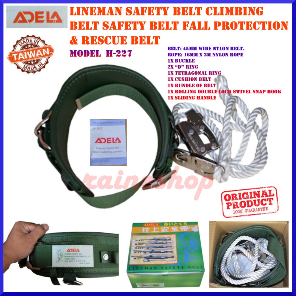Original Adela H227 Lineman Safety Belt Climbing Belt Fall Protection