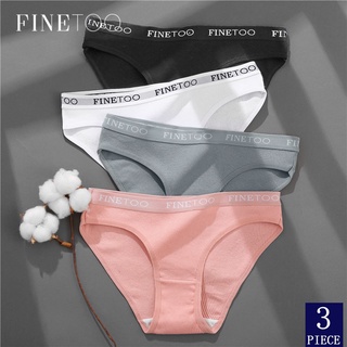 Fashion 3PCS/Set Women's Panties Cotton Brazilian Underwear Women Sexy V  Waist Women's Thong Female Underpants Intimate Lingerie(#Style 2 SET 1)