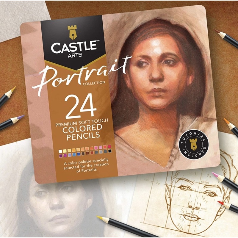 Castle Art Supplies 120 Colored Pencil Set for Artists, Featuring 'Soft Series