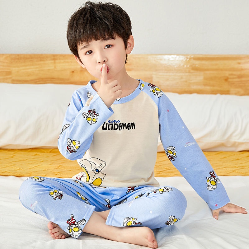 COD Baby pajamas Children s pajamas boy long sleeved cotton