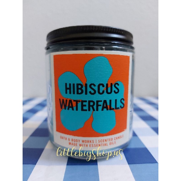 HIBISCUS WATERFALLS Bath & Body Works Single Wick Candle 198g (USA