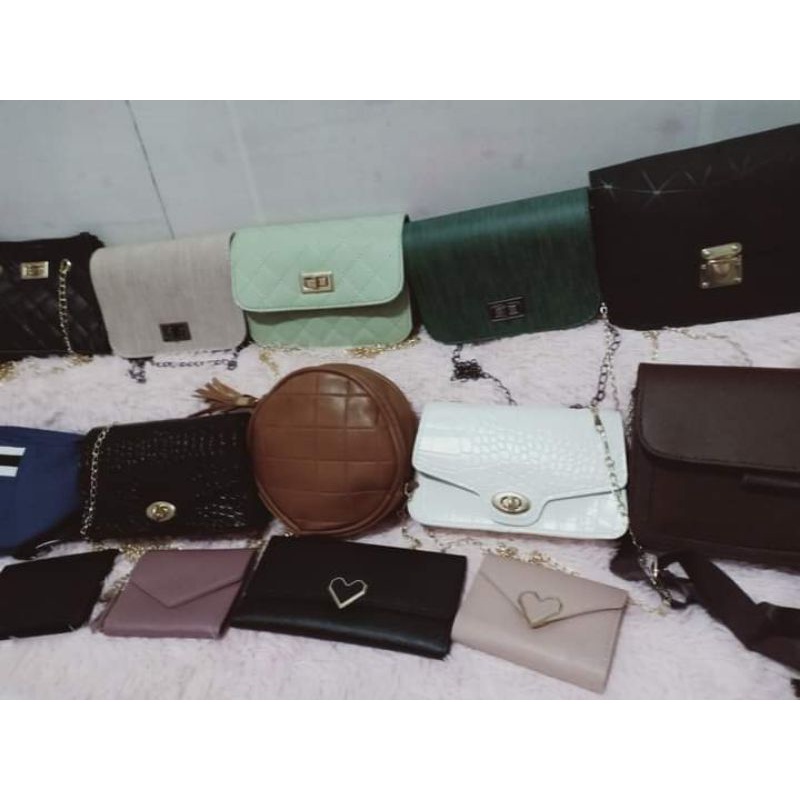 9 pcs / Bundle BRANDNEW 8 Assorted Bags + 1 Wallet / Assorted aesthetic ...