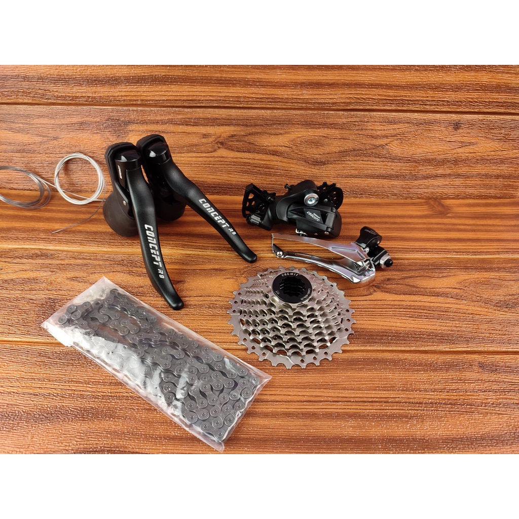 Sagmit Concept R9 2x9s STI Shifter Rear Front Derailleur Sprocket Road ...
