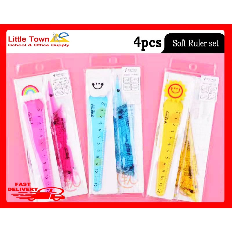 Little frog flexible ruler 12cm set measuring device plastic elementary ...