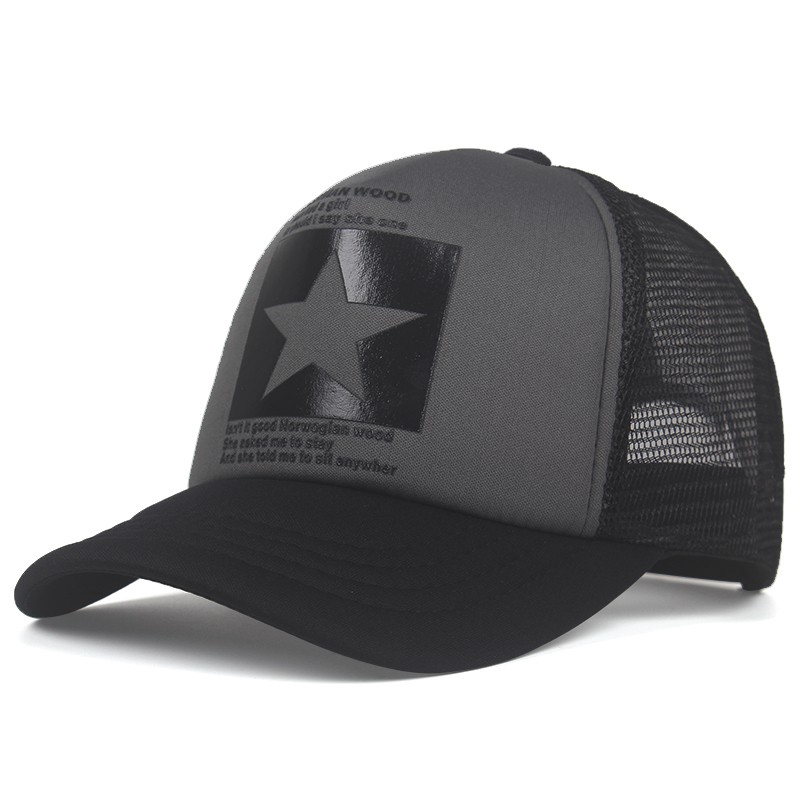 Casual men's spring men's hat sun hat five-pointed star net cap ...