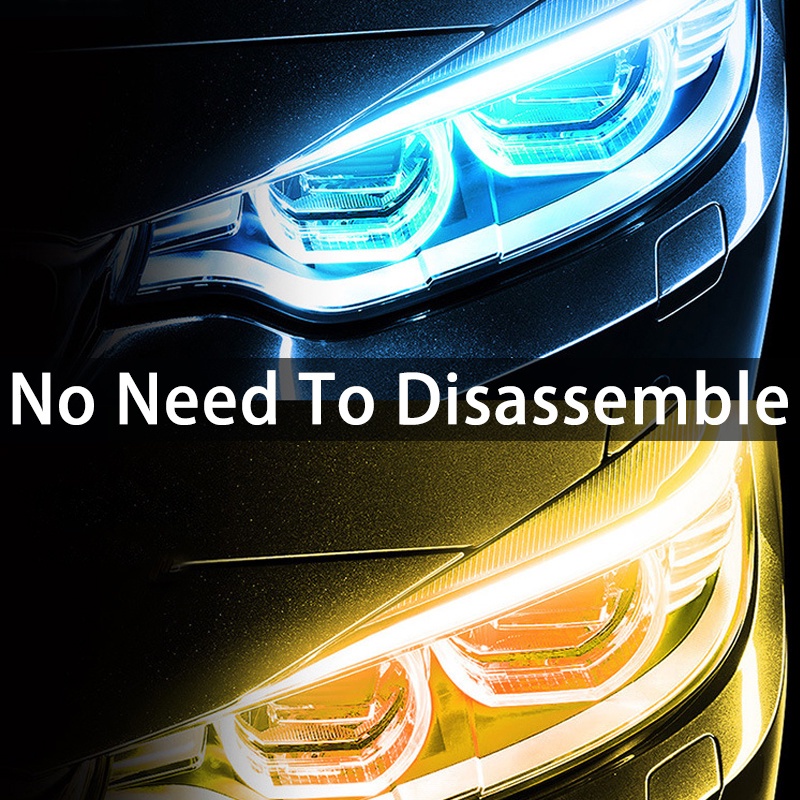 2pcs DRL Car Daytime Running Light LED Flexible Strip Automobile