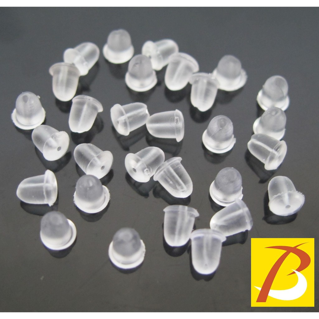 100pcs Wholesale Clear Soft Silicone Rubber Earring Backs for