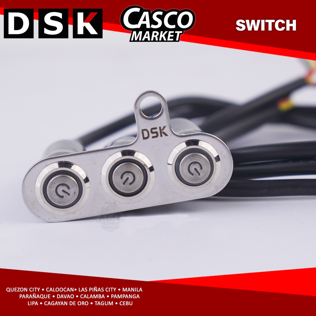 DSK MOTORCYCLE SWITCH LED STAINLESS WATERPROOF SWITCH/DOUBLE ON-OFF ...