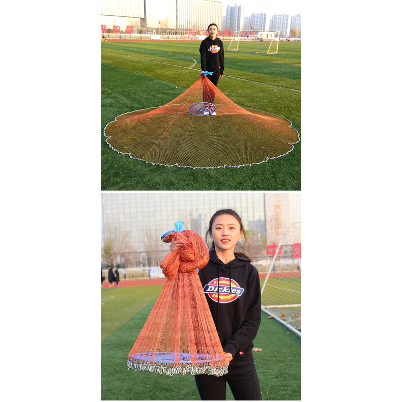 Upgraded American Hand Cast Net with Flying Disc Easy Throw Fly Fishing ...