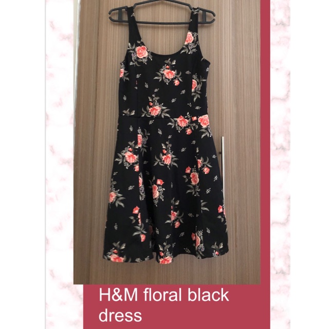 H M divided black dress with floral patter Shopee Philippines