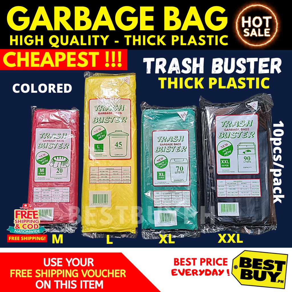 Thick Trash Buster Garbage Bag Colored - CHEAPEST | Shopee Philippines