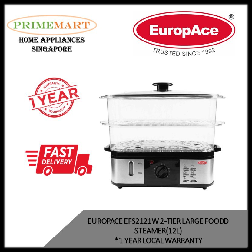 EUROPACE EFS2121W 2TIER LARGE FOOD STEAMER (12L) * 1 YEAR LOCAL