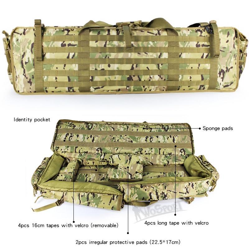 Tactical Molle 115cm Double Rifle bag M249 Gun Case Backpack Carbine