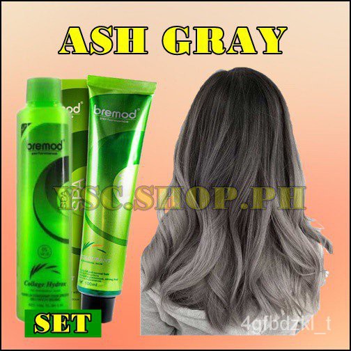 BREMOD 8. ASH GRAY HAIR COLOR SET WITH OXIDIZING