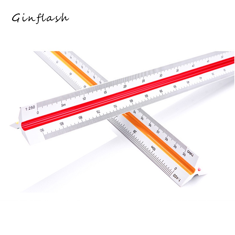 Ginflash Plastic Triangular Scale Ruler (1:20~1:125) 30cm Designers ...