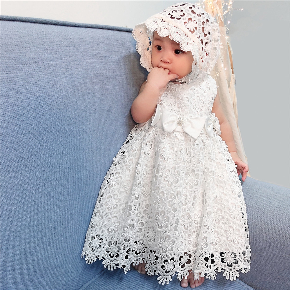 2pcs set newborn baby baptism dress hat lace 1 birthday christening gown baby girls infant dresses Shopee Philippines