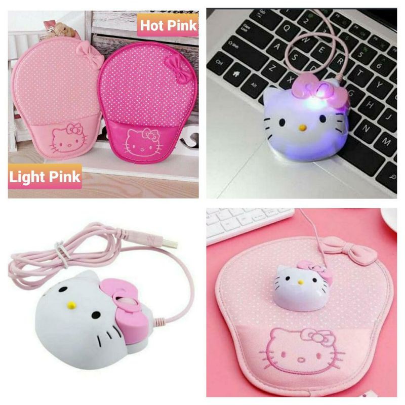 SET Cute Hello Kitty Mouse and Mousepad Shopee Philippines
