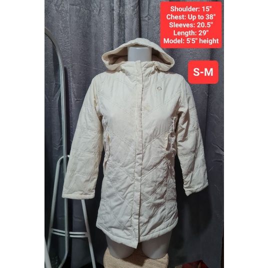 IGNIO White Quilted Insulated Hoodie Jacket Size fit Small to Medium ...