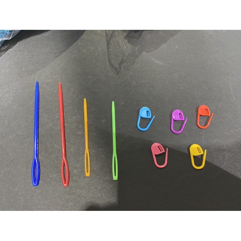 Plastic Yarn Needles and Stitch Marker Safety Pin Set (9 pcs) | Shopee ...