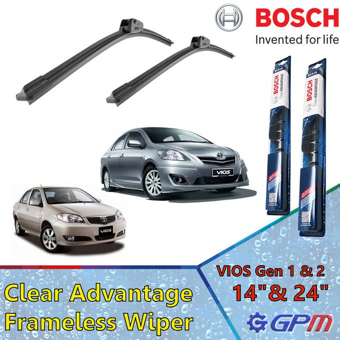 1st & 2nd Gen Vios Wiper Frameless Bosch Clear Advantage Package