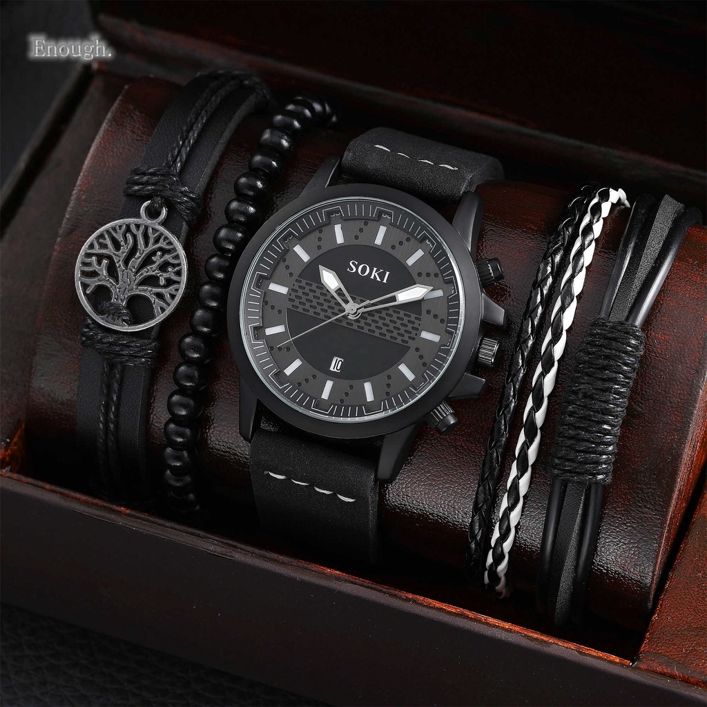 Mens watch discount and bracelet set