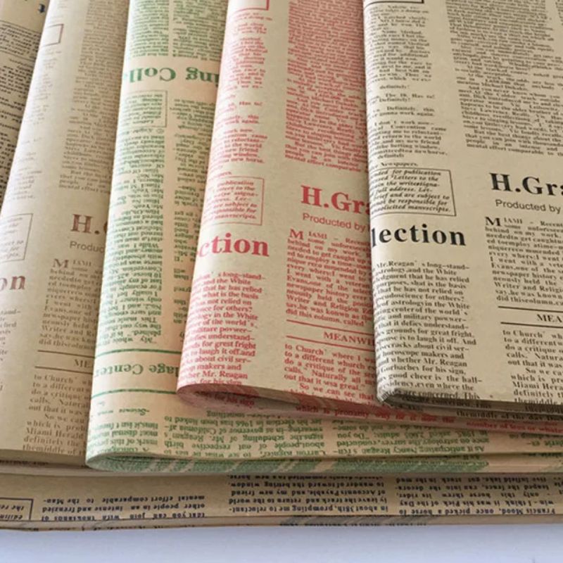 NEWS PAPER PACKAGING WRAPPER-KRAFT (5sheets) | Shopee Philippines
