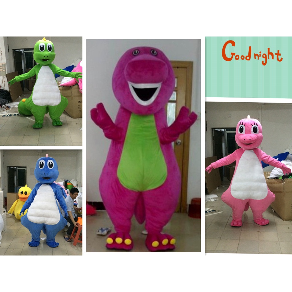 High Quality Large Barney Mascot Costumes Dinosaur Cosplay Mascots