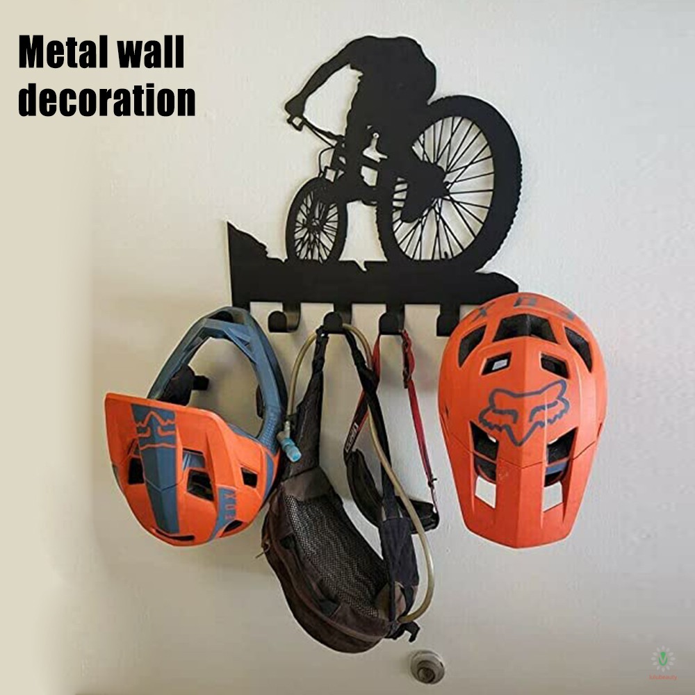 Mountain Bike Gear Rack Metal Wall Decor Mountain Biking Wall Art