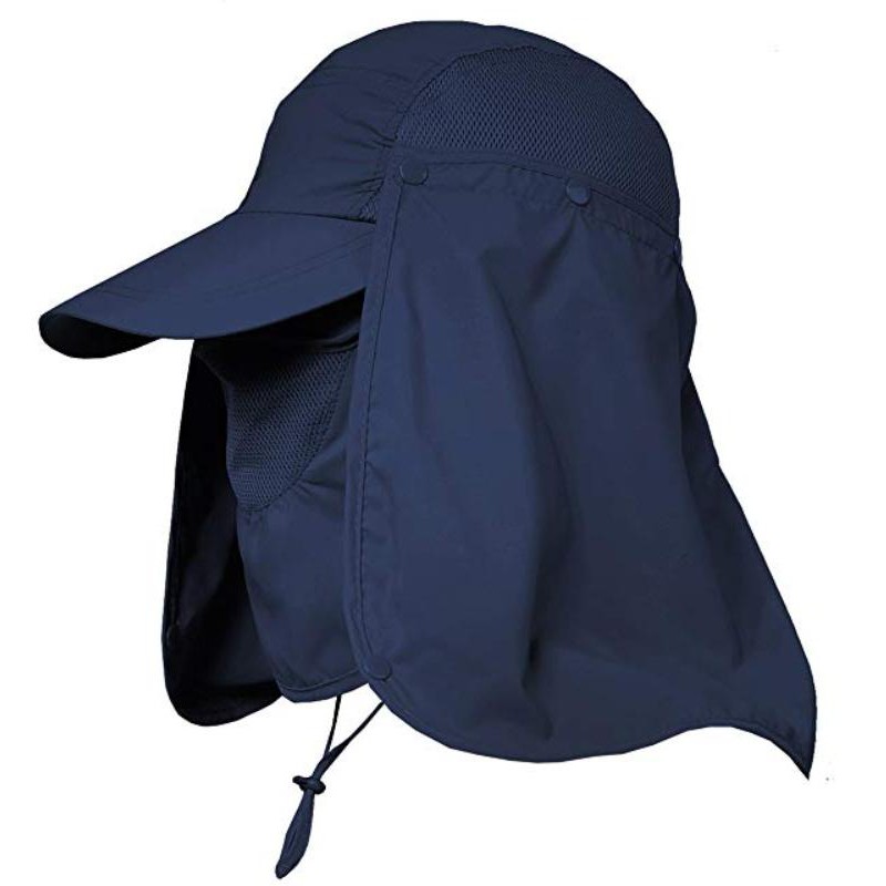Men Fishing Visor Hat UV Protection Face Neck Outdoor Hiking Cover ...