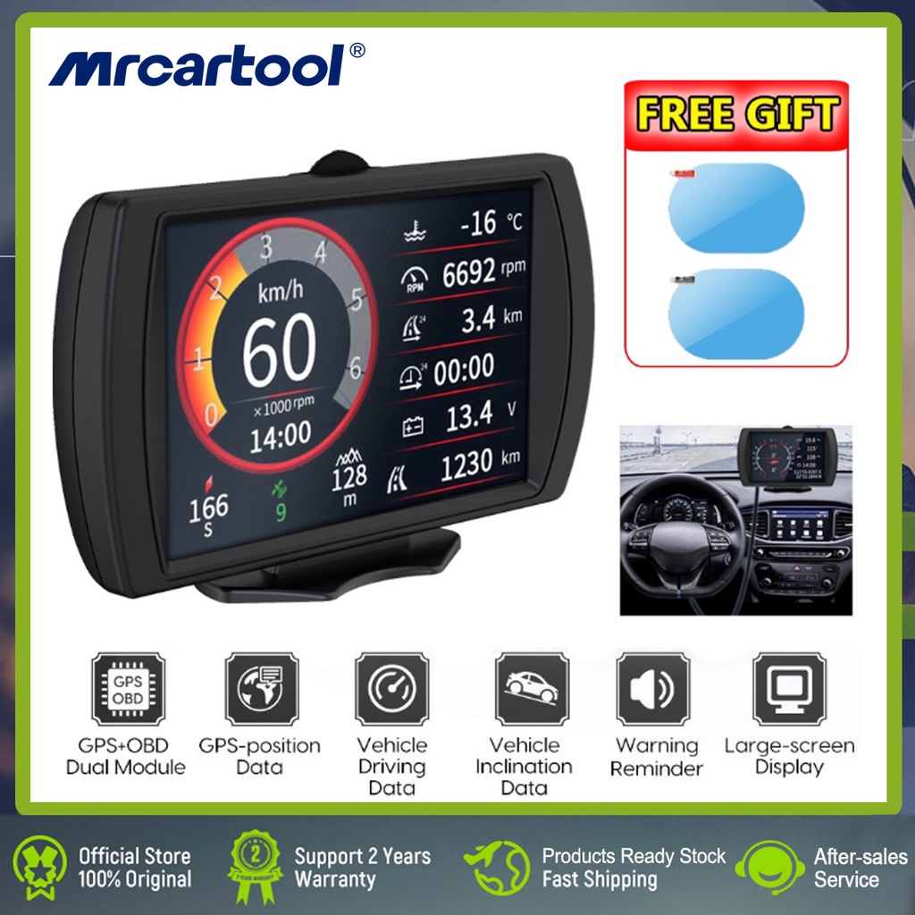 2 Years Warranty MRCARTOOL M90 Head Up Display OBD2 + GPS HUD ...