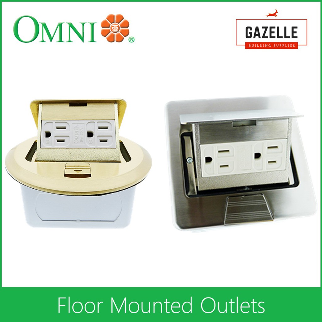 Omni Floor Mounted Outlet Round/Square Gold/Silver WFM-001 WFM-002 WFM ...