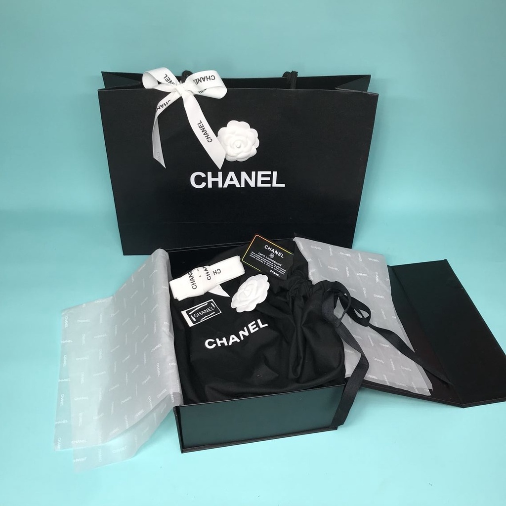 Lip gloss℡☁Chanel CHANEL paper bag lipstick perfume packaging bag clothes  scarf gift bag tote bag gi