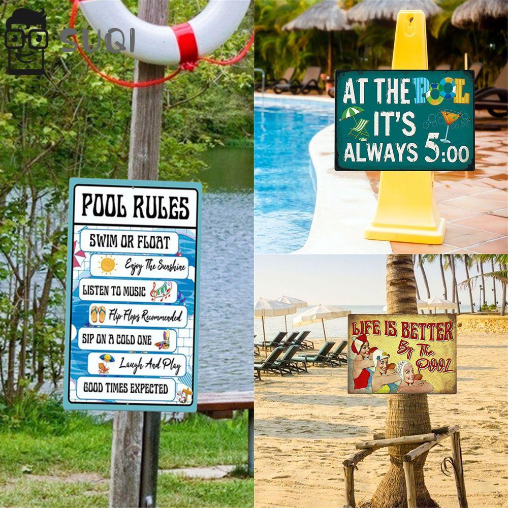 SUQI Practical Swimming Pool Decorations Garden Safety Warning ...