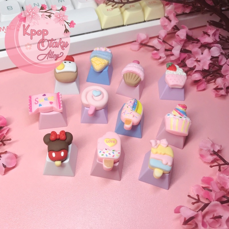Sweet Desserts Pastel Artisan Keycaps | Kpop Otaku Alley Keycaps ...