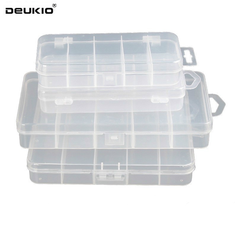 Deukio Fishing Lure Box Hard Soft Bait Storage 5 Compartments Waterproof  Plastic Fly Tackle Frog