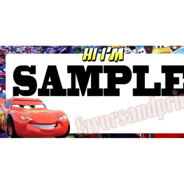 DISNEY CARS CUSTOMIZED PERSONALIZED BIRTHDAY PARTY NAME TAGS