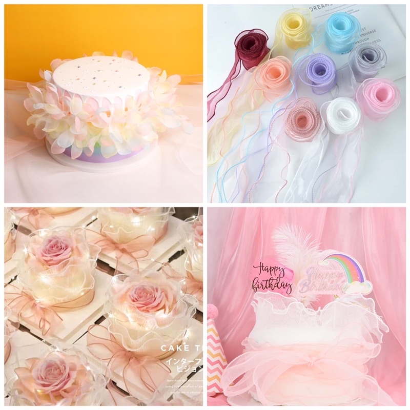 Cake Lace Raffles Mesh Cake Border Ribbon Mother Mom Baby Christening ...