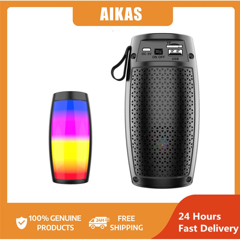 AIKAS BT-1202 Portable Bluetooth Speaker with Colorful 360 LED Light ...