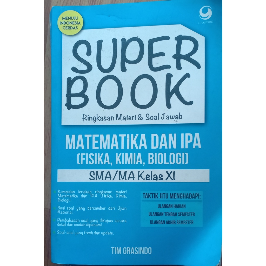 Super Book Mathematics And High School Science Class XI | Shopee ...