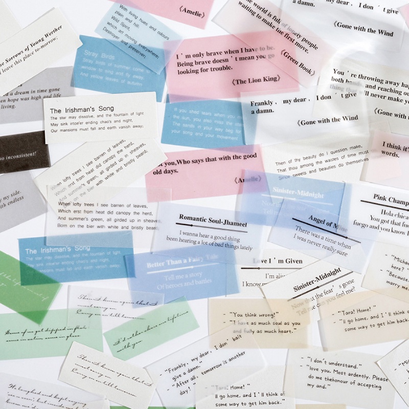 60 Sheets Non-Sticky Letter Series Sulfuric Acid Paper Stickers ...