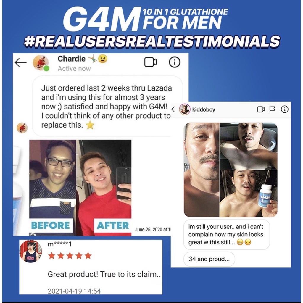 G4M Glutathione for Men 10in1 and Rose C White Vitamin C Bundle