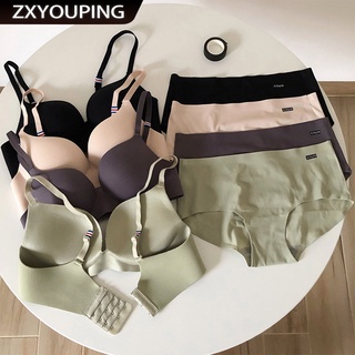Push Up Lace Bra + Panties Sets Gather Women Lace Bra Set Solid Padded  Underwire Bralettes + Mid Waist Briefs Suits 